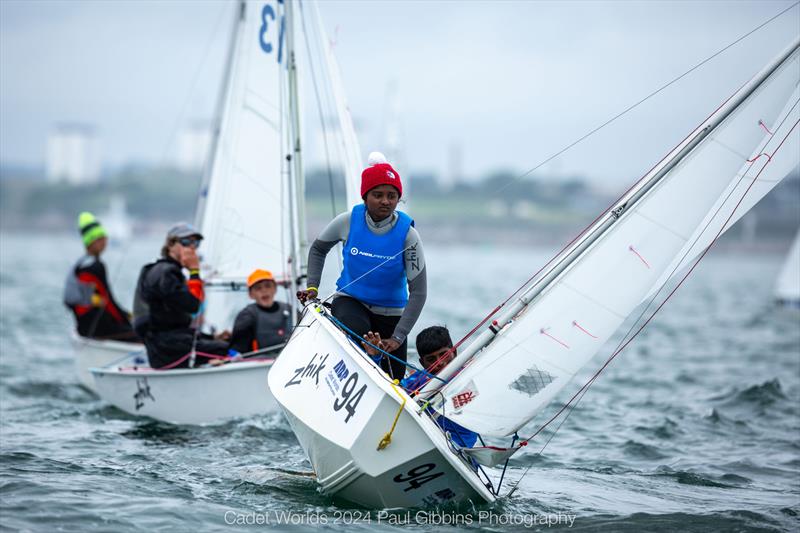 Main Fleet - ABP Cadet class World Championship in Plymouth - Day 2 photo copyright Paul Gibbins Photography taken at Mount Batten Centre for Watersports and featuring the Cadet class