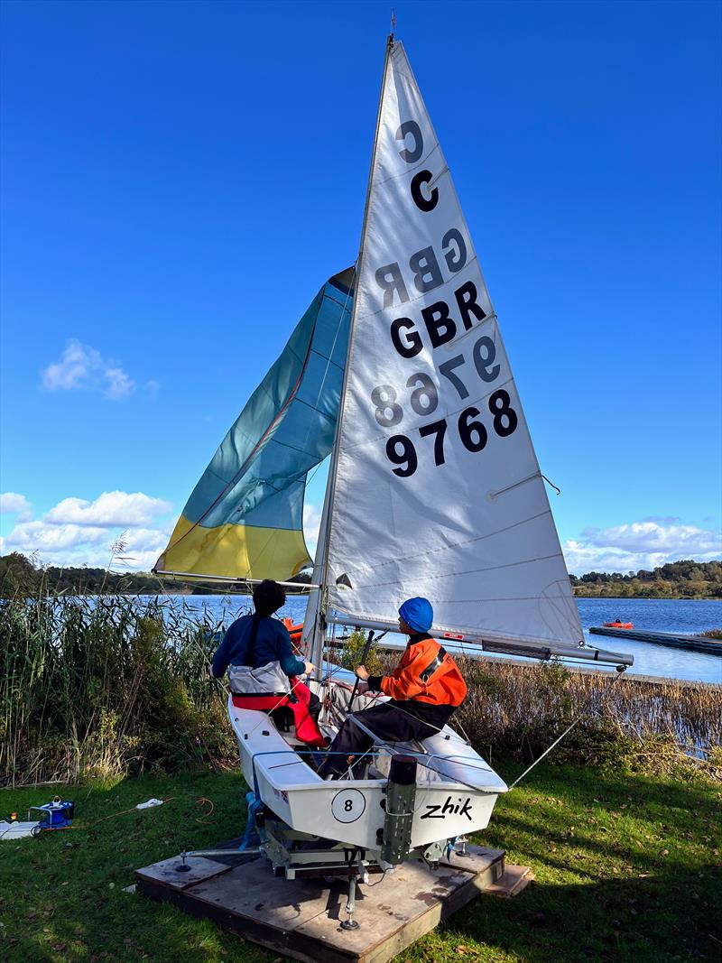 October Cadet training at Frensham Pond photo copyright Frensham Pond Cadet Class taken at Frensham Pond Sailing Club and featuring the Cadet class