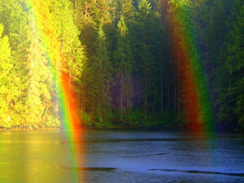 Double rainbow while at anchor in Hem Bay, Alaska - photo © Pendanablog