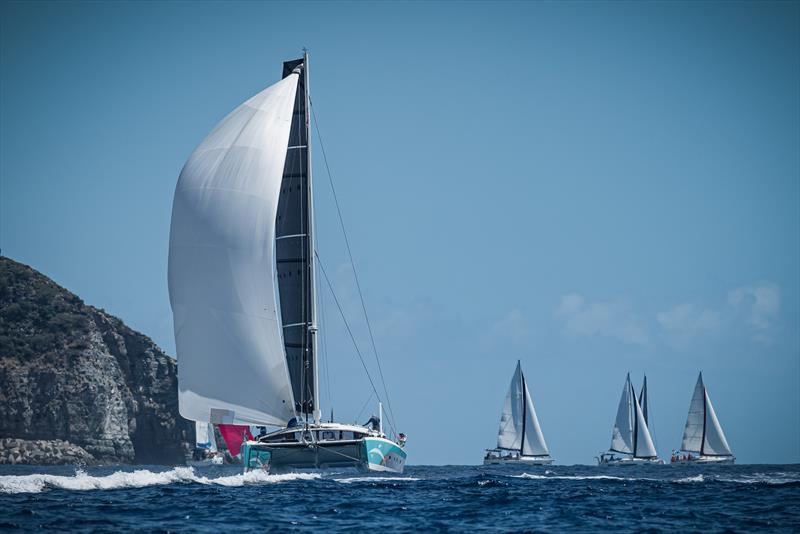 The multihull fleet had an impressive mix of vessels, from cruising cats to pocket-rocket trimarans, in the 2025 St. Maarten Heineken Regatta photo copyright Laurens Morel / www.saltycolours.com taken at Sint Maarten Yacht Club and featuring the Catamaran class