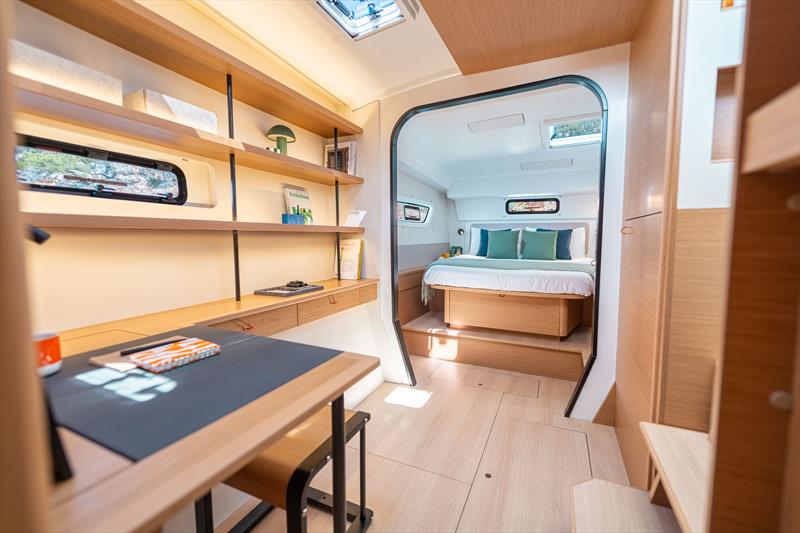 Excess 13 Master Stateroom and Pulse Line 'black' theme extends to all the flourishes - photo © Yann Riou