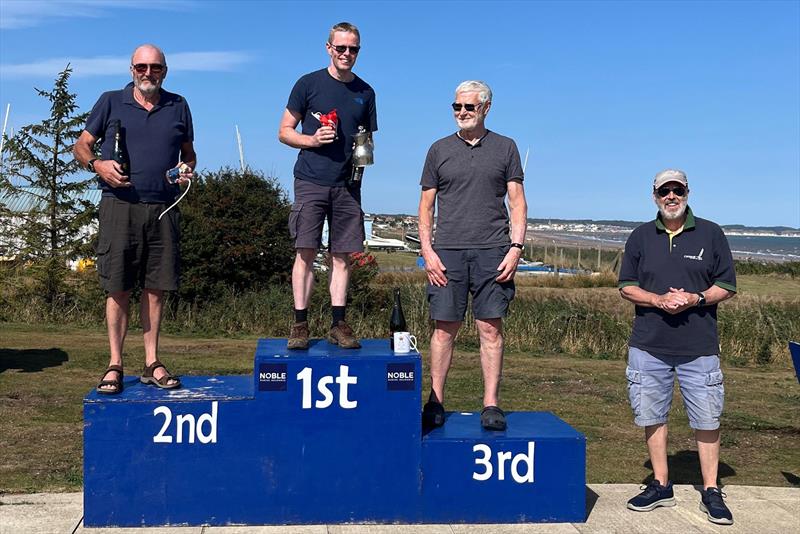 Gareth Ede tops the podium with George Evans ssecond, John Terry third and Stuart Ede fourth - Catapult National Championship at Bridlington - photo © Margaret Evans
