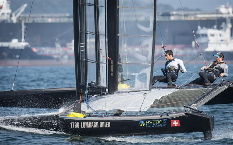 Day 3 at the C-Class Catamaran Championship photo copyright Loris von Siebenthal / Hydros taken at Restronguet Sailing Club and featuring the C Class Cat class