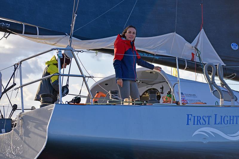 First Light arrives into Hobart with Coel Brauer and Elizabeth Tucker on board after epic trip from Spain - photo © Clint Taylor/Za Ocean Racing