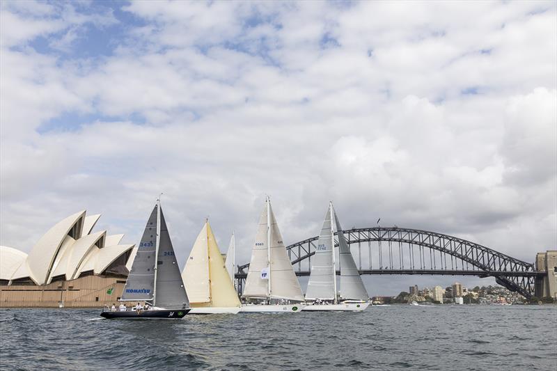 Komatsu Azzurro, Dorade, Eve and Kialoa II with those famous landmarks. - photo © Andrea Francolini