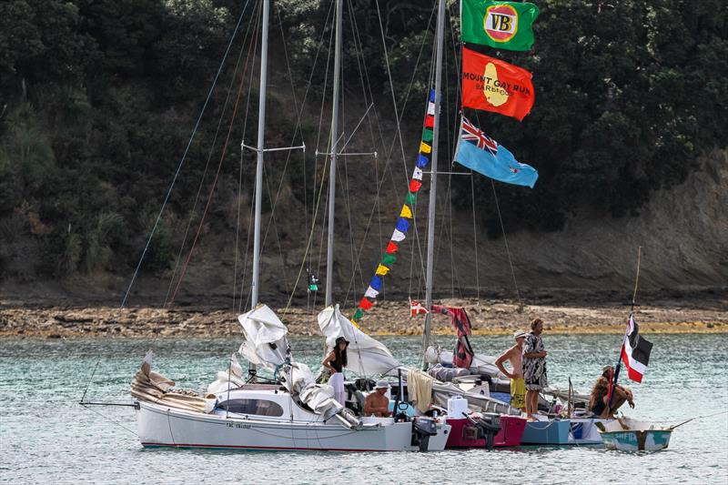 Pied Pipers emerge - Pre-race - Mahurangi Regatta - January 29, 2022 - photo © Richard Gladwell - Sail-World.com/nz