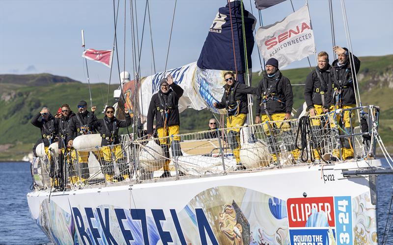 A sunny welcome for Bekezela - Clipper Round the World photo copyright Martin Shields taken at  and featuring the Clipper 70 class