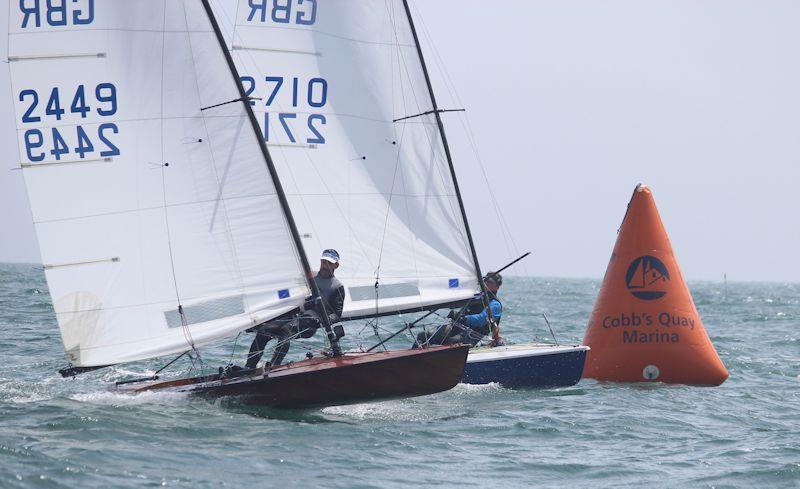 Rob Smith and Gary Langdown at the leeward mark in the Contender Southern Championship at Highcliffe - photo © Sarah Desjonqueres