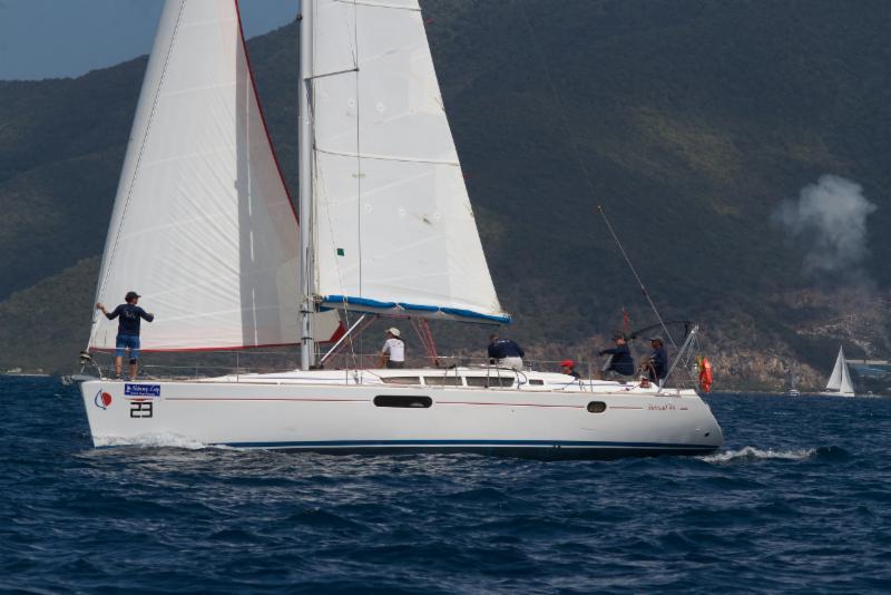 Bob Beltrano's Team Naia win CSA Bareboat 2 on the Sunsail 44i Pinel at the BVI Spring Regatta - photo © BVISR / www.ingridabery.com