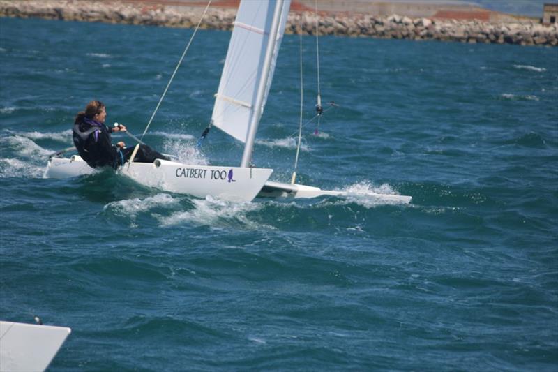 Jenny sailing during the Noble Marine Dart 15 Nationals at the WPNSA photo copyright Pauline Love taken at Weymouth & Portland Sailing Academy and featuring the Dart 15 class