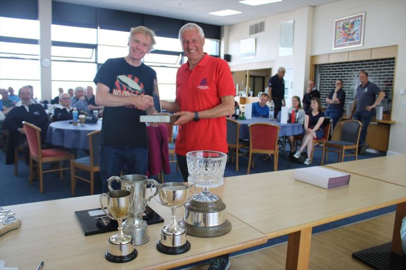 Liam, National Champion with the Race Officer at the Noble Marine Dart 15 Nationals at the WPNSA photo copyright Pauline Love taken at Weymouth & Portland Sailing Academy and featuring the Dart 15 class