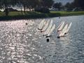 “A” fleet enjoying the sunshine at the start of race 8 during the DF95 Open at Gosport © Jacque Cook