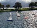 “A” fleet enjoying the warm breeze on the windward leg during the DF95 Open at Gosport © Jacque Cook