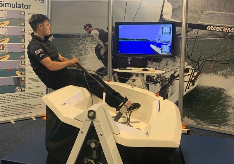 Arthur Farley using the Dinghy Simulator photo copyright Classic Boat Museum taken at  and featuring the Dinghy class