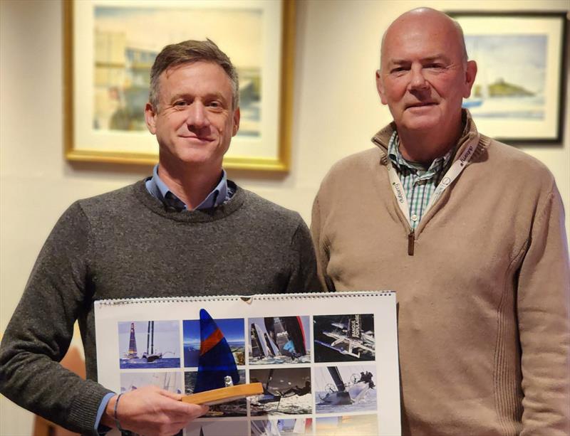 PY Fleet, 1st Overall, Noel Butler (Aero) with DMYC Commodore, Derek Gill. Viking Marine Frostbites Series Series 1 prize-giving photo copyright Frank Miller taken at Dun Laoghaire Motor Yacht Club and featuring the Dinghy class