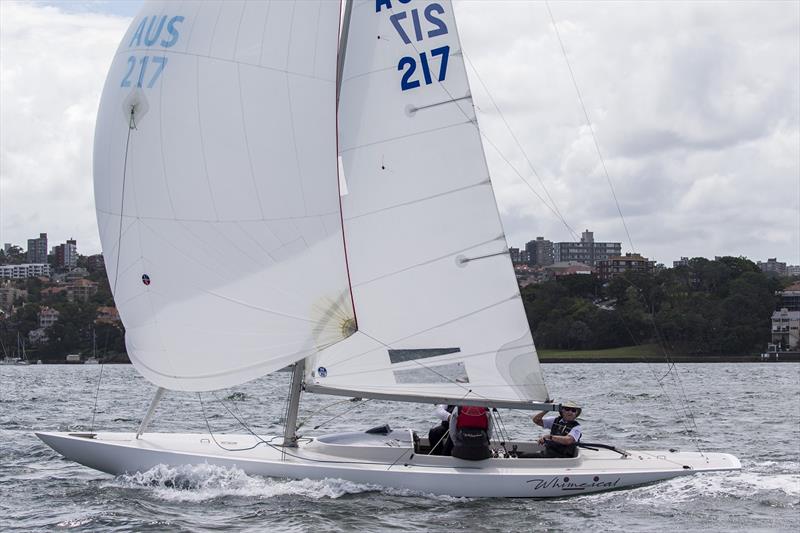 Gordon Ingate at the helm of Whimsical in a past Sydney Harbour Regatta - photo © Andrea Francolini, MHYC