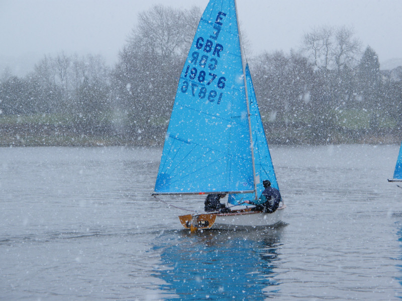 Sailing in the snow at the Toddbrook Enterprise open photo copyright David Bower taken at Toddbrook Sailing Club and featuring the Enterprise class