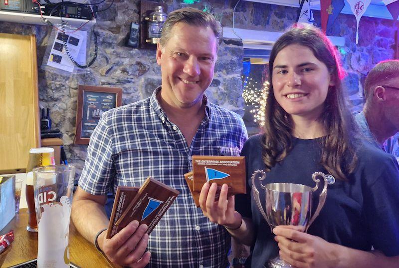 Martin and Isobel win race 7 in the Enterprise Nationals at Tenby photo copyright Alistair Mackay taken at Tenby Sailing Club and featuring the Enterprise class