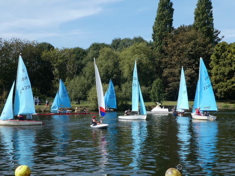 Busy River: A rowing four and coach boat cruise through the start line on Sunday at the Minima Regatta 2023 - photo © Rob Mayley