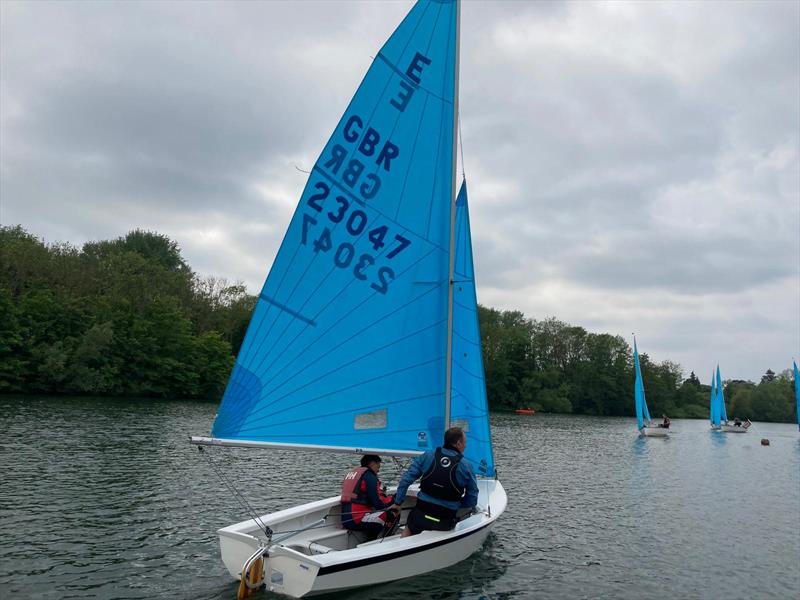 Peter Jackson and Talha Ali during the Silver Wing Enterprise Open photo copyright Helen Evans taken at Silver Wing Sailing Club and featuring the Enterprise class