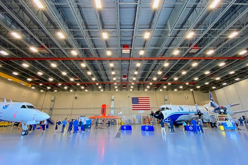 NOAA's Aircraft Operations Center in Lakeland, FL, where all the tools NOAA uses to study hurricanes, including a Saildrone Explorer, were displayed - photo © Saildrone