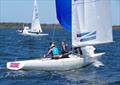 Brendan Jukes, with crew of Michael O'Brien, Nigel Jones and Owen McMahon, in The Jukes of Hazzard AUS1011, achieved a best result of second, in race 9, behind Racer CC HKG1482, in the Etchells 2025 Australian championship. They had a series result of 8th © Jeanette Severs