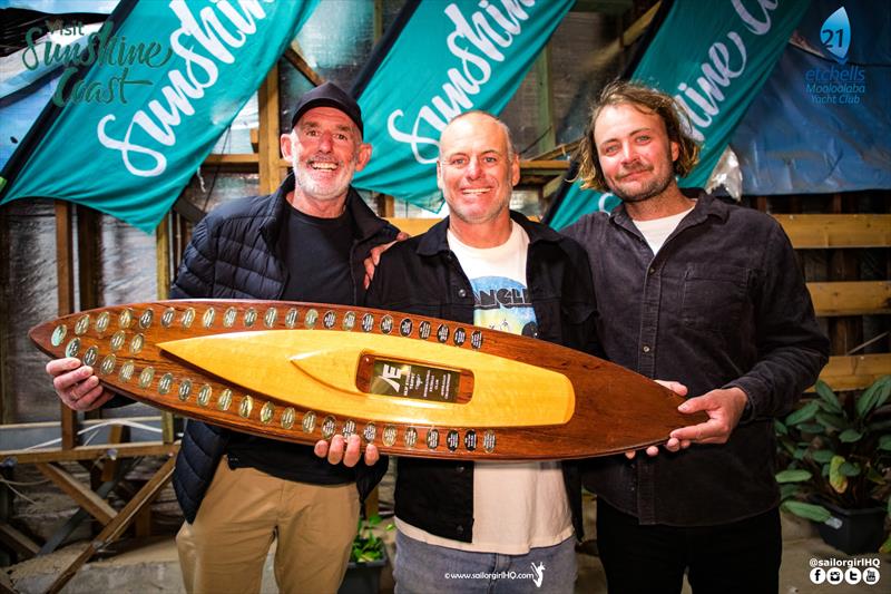 The First Tracks crew (l-r) Jarvin, Merrington & McKillop win the Etchells Australian Nationals - photo © Nic Douglass / www.AdventuresofaSailorGirl.com