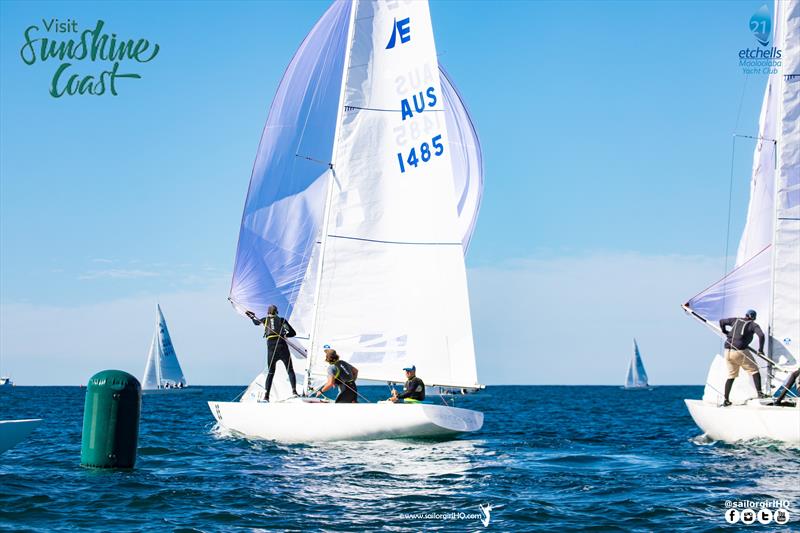 First Tracks leading around the final top mark at the Etchells Australian Nationals - photo © Nic Douglass / www.AdventuresofaSailorGirl.com