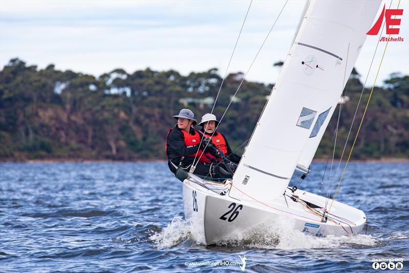 Coming into the top mark the final time - Lucy AUS1082 at the Etchells Australian Championship - photo © Nic Douglass @sailorgirlhq