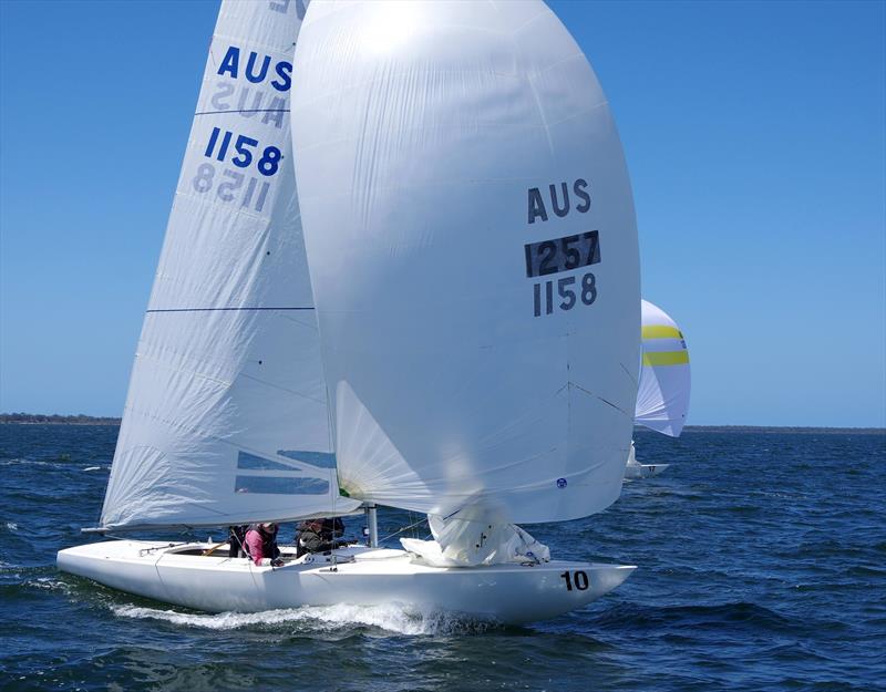 The crew of New Wave AUS1158, a Metung fleet boat, contested two days of the Etchells 2025 Australian championship regatta photo copyright Jeanette Severs taken at Metung Yacht Club and featuring the Etchells class