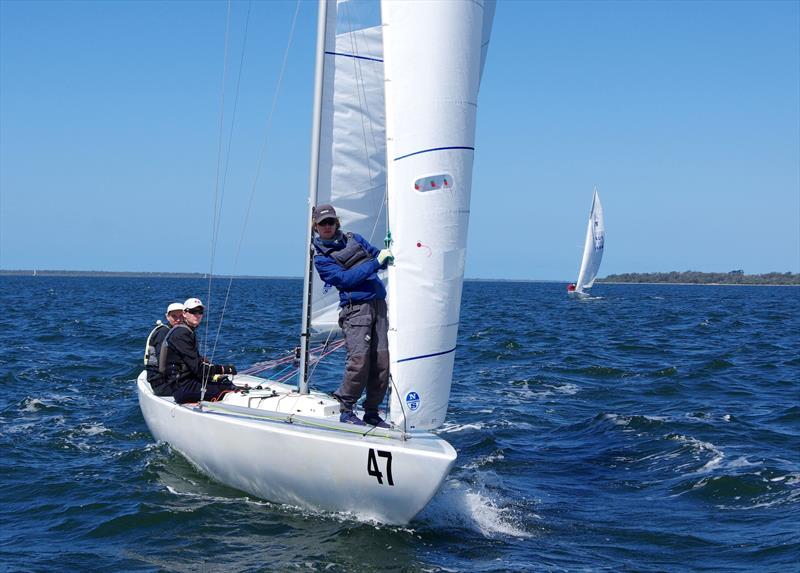 A new addition to the Metung Etchells fleet, Kelpie AUS882 finished the regatta in 12th position overall. Helmed by Richard Smith and crewed by a youth team in owner Toby Conn, Wayne Smith and Jack Felsenthal, Kelpie had a best finish of fifth in race 4 - photo © Jeanette Severs