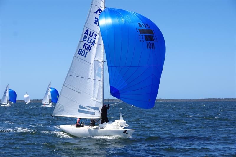 Brendan Jukes with crew of Michael O'Brien, Nigel Jones & Owen McMahon, took The Jukes of Hazzard AUS1011 from RBYC to Metung, to compete in the Etchells 2025 Australian championship. They had a series result of eighth, finished four times in the top six - photo © Jeanette Severs