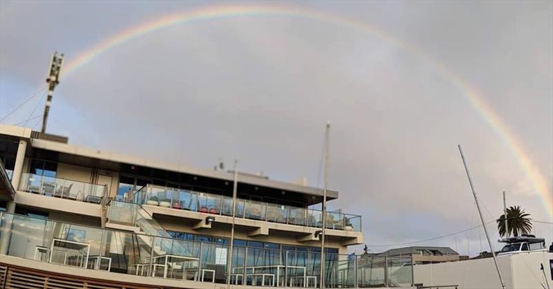 Club with rainbow - Etchells World Championship - photo © Nicole Douglass