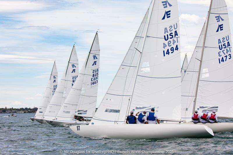 Tight fleet at the top - 2025 Etchells Pre-World Championship - photo © Nic Douglass @sailorgirlHQ