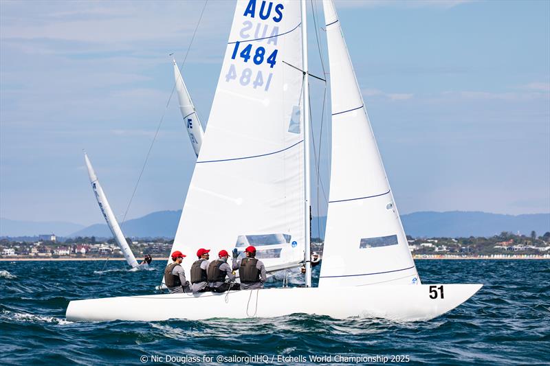 Lisa Rose celebrating a fourth - Etchells World Championship 2025 day 1 - photo © Nic Douglass @sailorgirlHQ