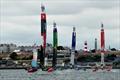 Switzerland SailGP lead the pack at SailGP Great Britain, Plymouth UK, July 2022 © SailGP