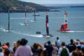 Spectators watch the fleet in action on Race Day 1 of the Great Britain Sail Grand Prix  © Jon Super / SailGP