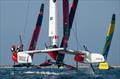 Canada NorthStar SailGP Team lead Switzerland SailGP Team  Denmark SailGP Team  and Mubadala Brazil SailGP Teamon Race Day 1 of the Emirates Dubai Sail Grand Prix  © Ricardo Pinto/SailGP