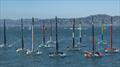 The 11 boat fleet on Leg 1 - Race Day 2-  Oracle San Francisco SailGP - March 23, 2025 - San Francisco &copy; Simon Bruty/SailGP
