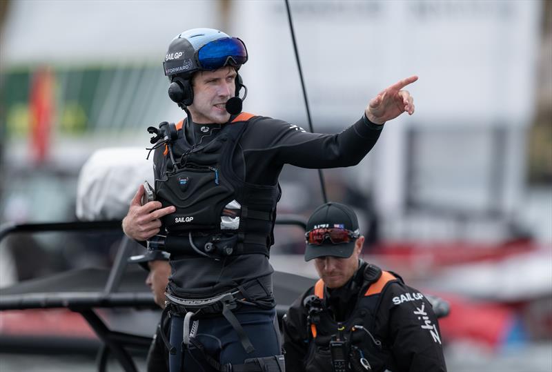 Peter Burling, Co-CEO and driver of New Zealand SailGP Team, reacts after winning the third race on Race Day 1 of the Great Britain Sail Grand Prix | Plymouth in Plymouth, England. 30th July 2022 photo copyright Ricardo Pinto/SailGP taken at Royal Plymouth Corinthian Yacht Club and featuring the F50 class