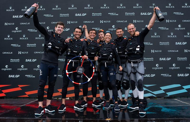 New Zealand SailGP Team celebrates winning the Great Britain Grand Prix on Race Day 2 of the Great Britain Sail Grand Prix | Plymouth in Plymouth, England. 31st July 2022  - photo © Bob Martin/SailGP