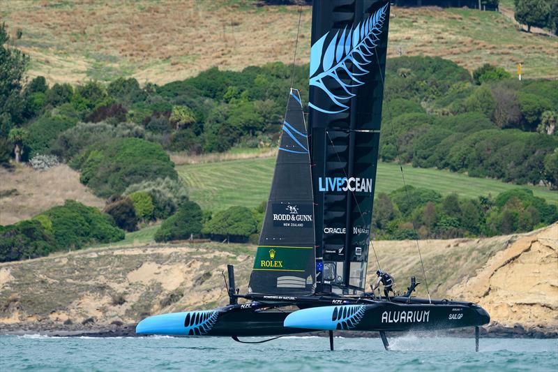 Andy Maloney, flight controller of New Zealand SailGP Team, runs across the boat as the New Zealand SailGP Team take part in a practice session ahead of the ITM New Zealand Sail Grand Prix in Christchurch, New Zealand. Thursday 16th March 2023 - photo © Ricardo Pinto/SailGP