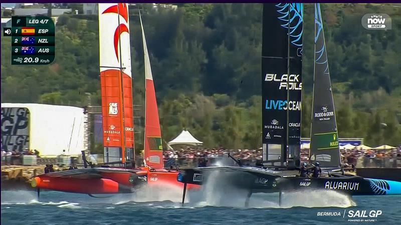 New Zealand and Spain contest the lead in the Final Race - SailGP Bermuda - Season 4 - May 5, 2024 photo copyright SailGP taken at Royal Bermuda Yacht Club and featuring the F50 class