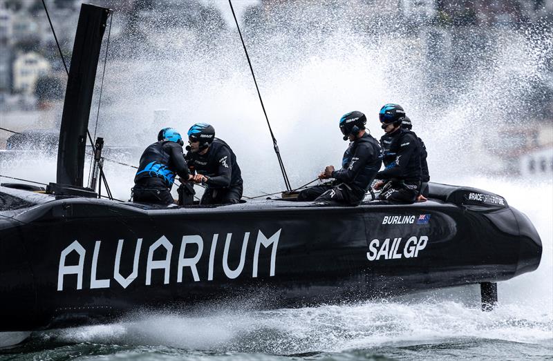 New Zealand SailGP Team helmed by Peter Burling in action on Race Day 1 of the SailGP Season 4 Grand Final in San Francisco, USA - photo © Jed Jacobsohn for SailGP