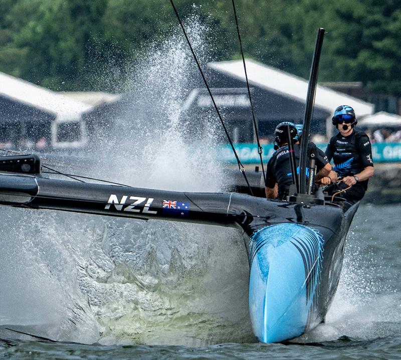 New Zealand SailGP Team helmed by Peter Burling in action on Race Day 1 of the Mubadala New York Sail Grand Prix in New York, USA - photo © Ricardo Pinto for SailGP