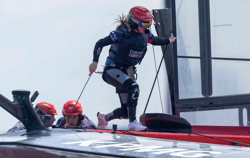 Hannah Mills - Emirates GBR - Race Day 2 -  KPMG Australia Sail Grand Prix - Sydney, Australia - February 9, 2025 photo copyright Felix Diemer/SailGP taken at Royal Sydney Yacht Squadron and featuring the F50 class