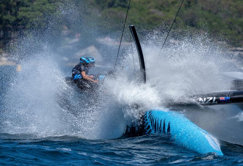 NZ nosedives - Practice Day -  KPMG Australia Sail Grand Prix - Sydney, Australia - February 7, 2025 photo copyright Bob Martin/SailGP taken at Royal Sydney Yacht Squadron and featuring the F50 class