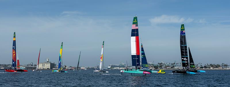 Start - Day 2 Rolex Los Angeles SailGP - March 16, 2025 photo copyright Felix Diemer/SailGP taken at Long Beach Yacht Club and featuring the F50 class