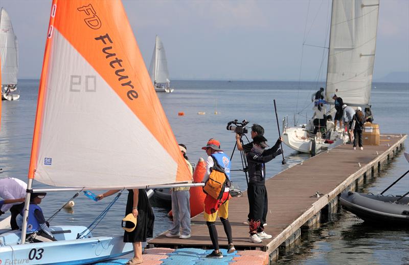 Media at the 2025 Lake Fuxian Regatta - photo © Mark Jardine