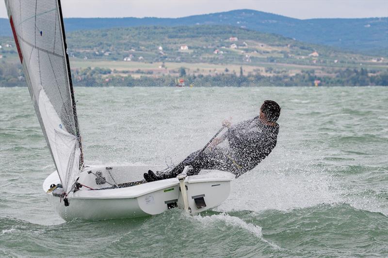 A windy practice race ahead of the 2017 Opel Finn Gold Cup on Lake Balaton - photo © Cserta Gabor / Spartacus Sailing Club